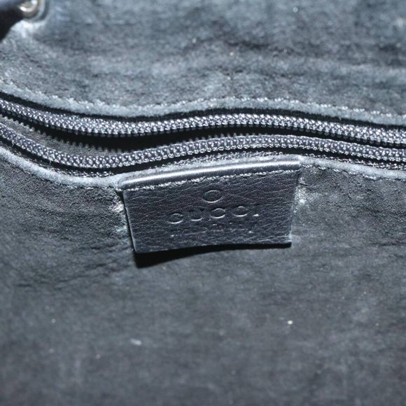 💎 GUCCI 💎 LEATHER SHOULDER BAG PURSE BLACK CLASIC AUTHENTIC 001 3748 001988 - Picture 12 of 14